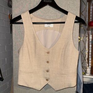 Beige Button-Up Vest